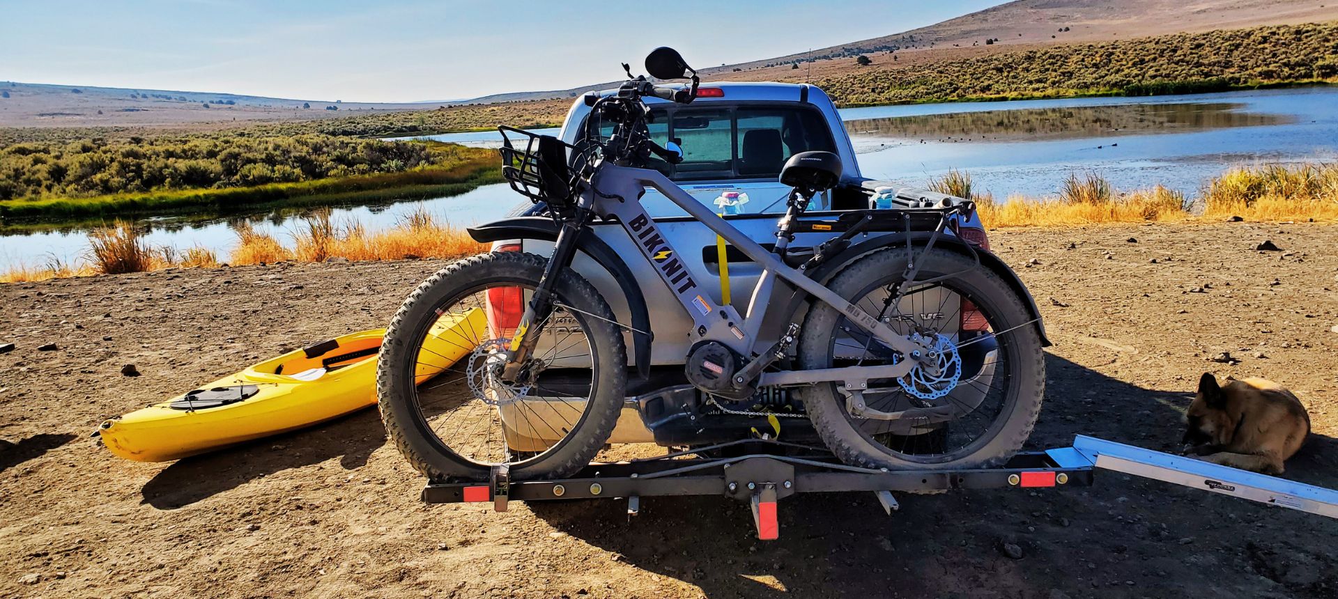 bikonit MD750 fat-tire fishing ebike on the car rack