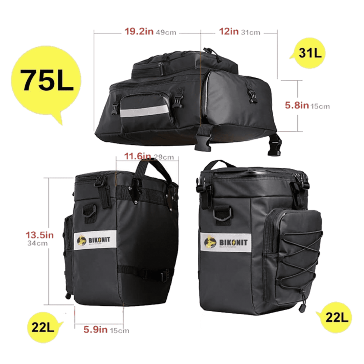 Pannier Bag  pannier bag Bikonit Inc